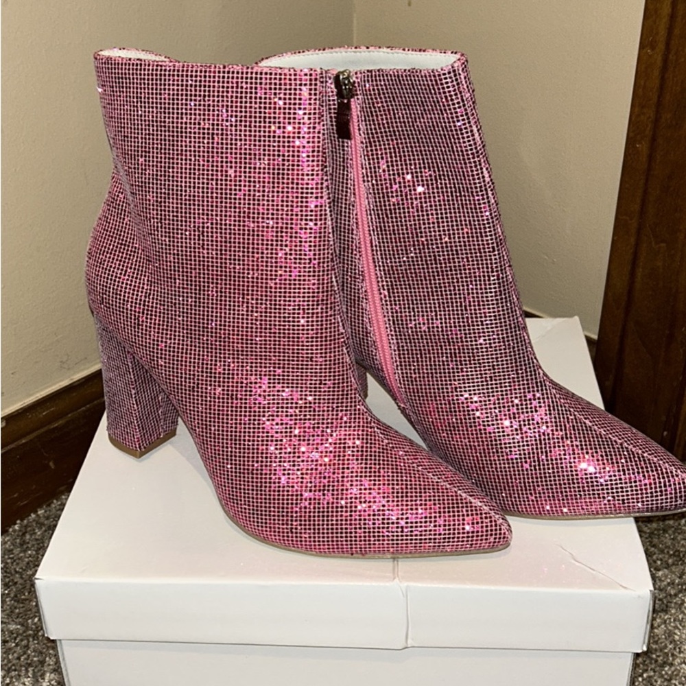 Sequin Pink Boots